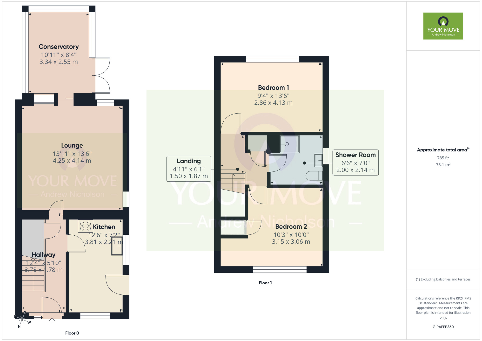 Floorplan of 2 bedroom Semi Detached House for sale, Healey Close, Crewe, Cheshire, CW1