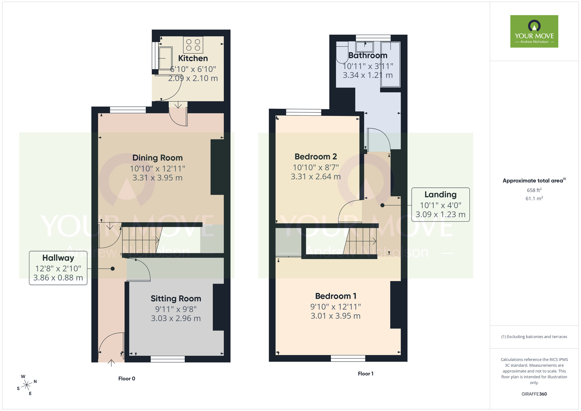 Floorplan of 2 bedroom Mid Terrace House for sale, Hungerford Avenue, Crewe, Cheshire, CW1