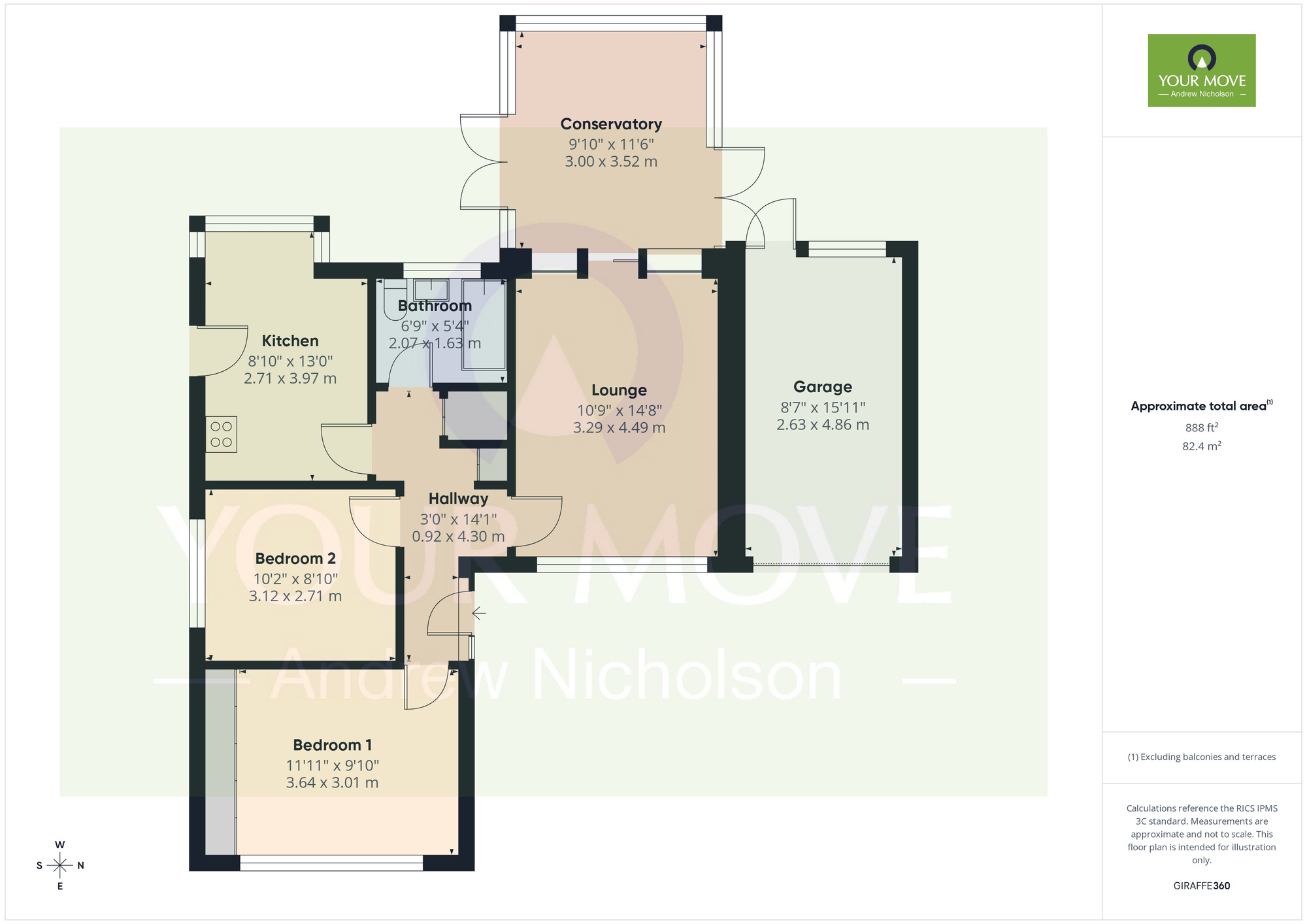 Floorplan of 2 bedroom Detached Bungalow for sale, Rope Bank Avenue, Wistaston, Cheshire, CW2
