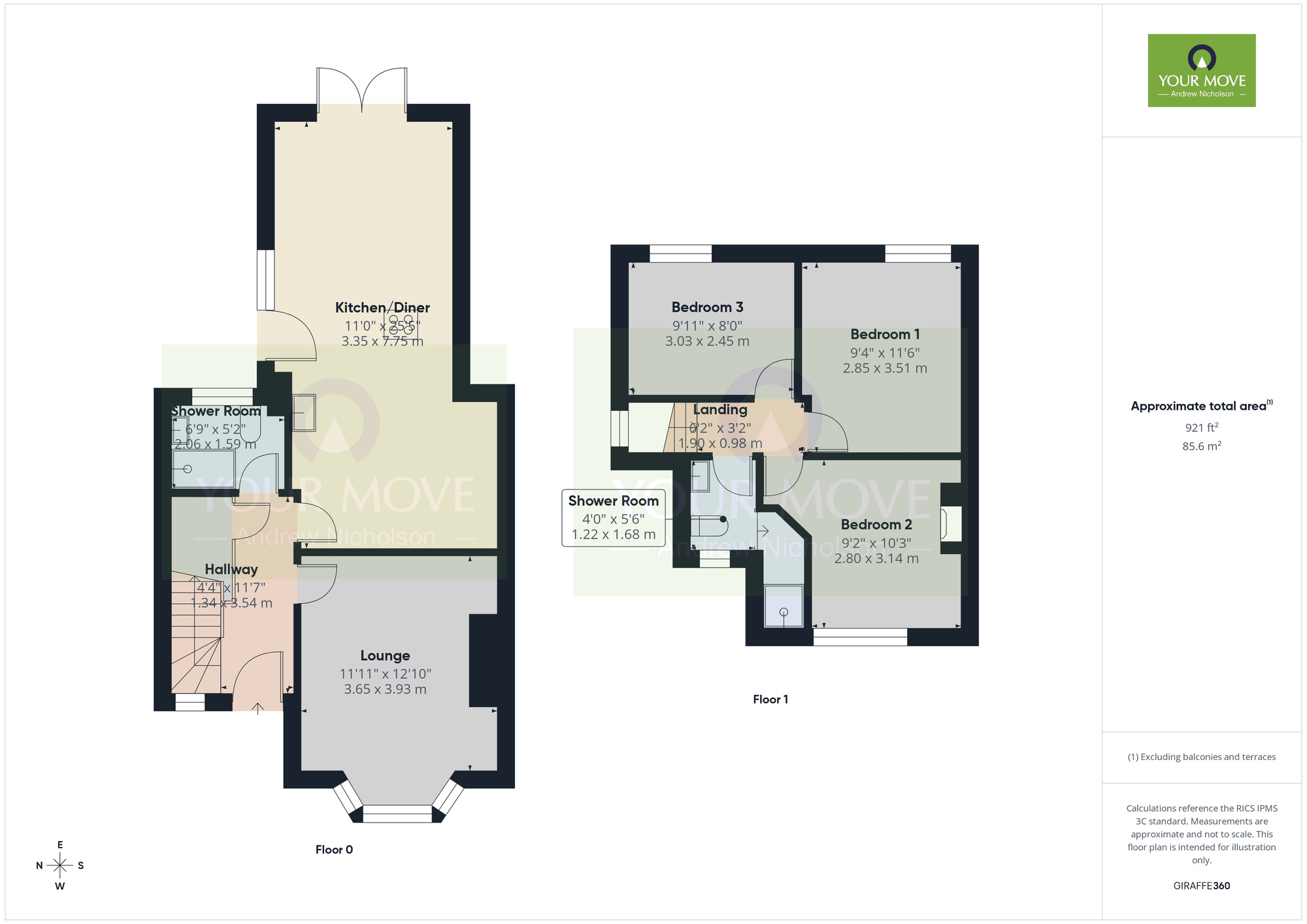 Floorplan of 3 bedroom Semi Detached House to rent, Selworthy Drive, Crewe, Cheshire, CW1