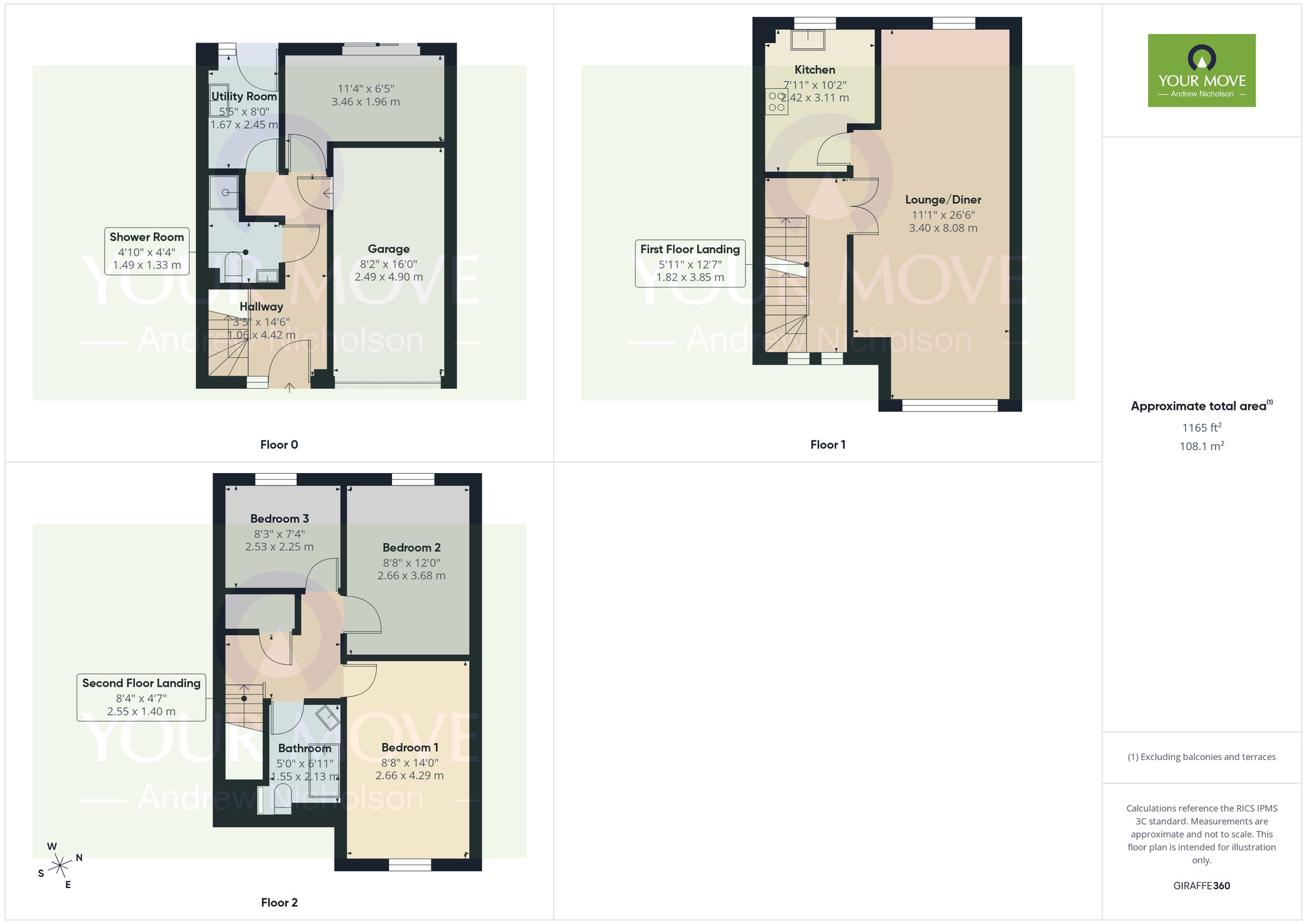 Floorplan of 4 bedroom Mid Terrace House for sale, Lambert Crescent, Nantwich, Cheshire, CW5
