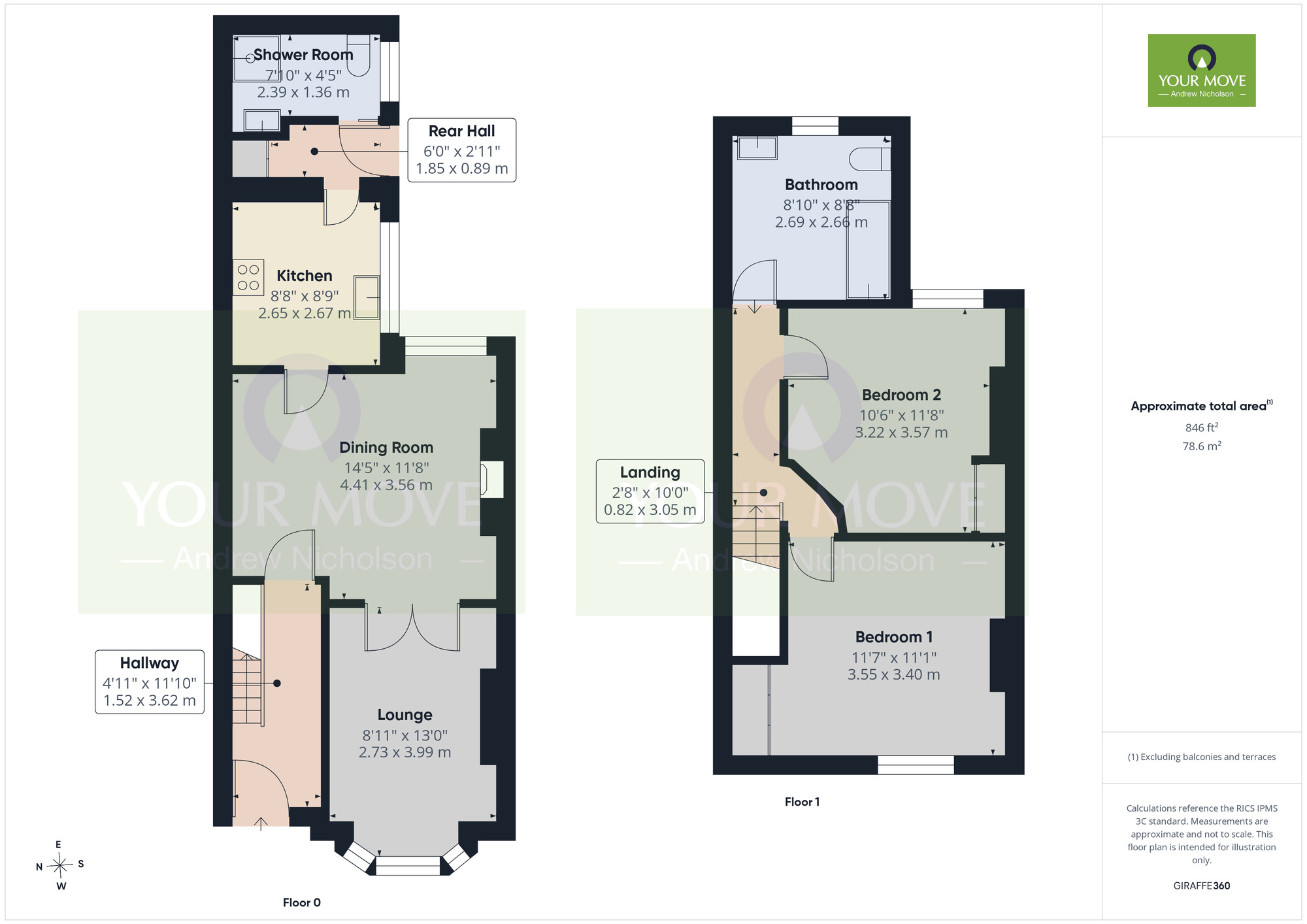 Floorplan of 2 bedroom End Terrace House to rent, Flag Lane, Crewe, Cheshire, CW2