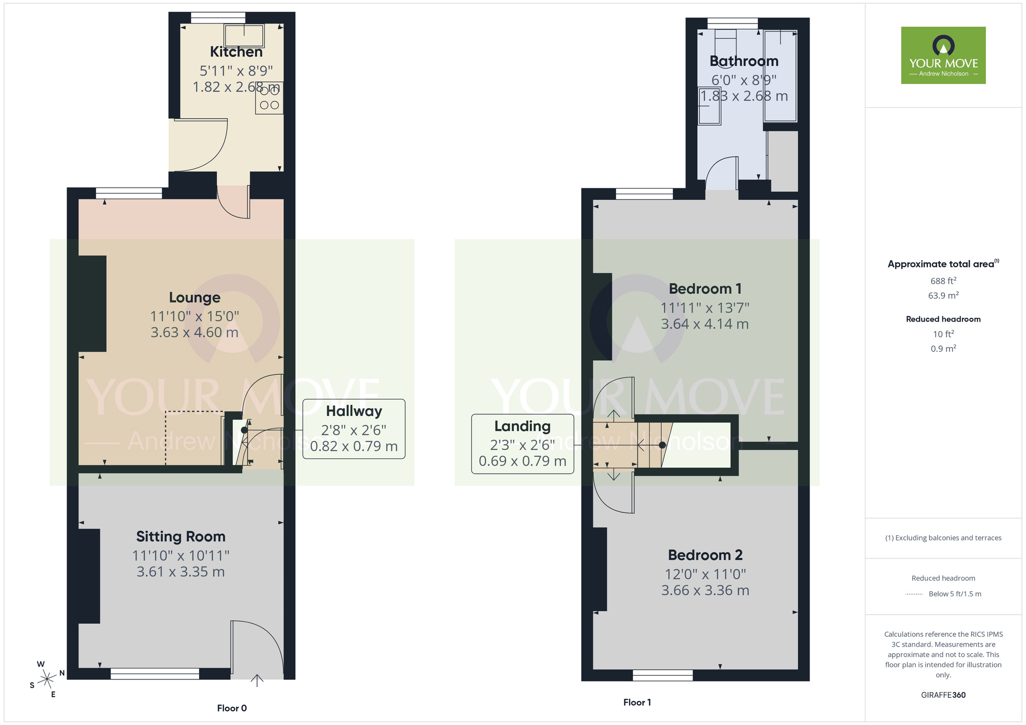 Floorplan of 2 bedroom Mid Terrace House for sale, Broad Street, Crewe, Cheshire, CW1