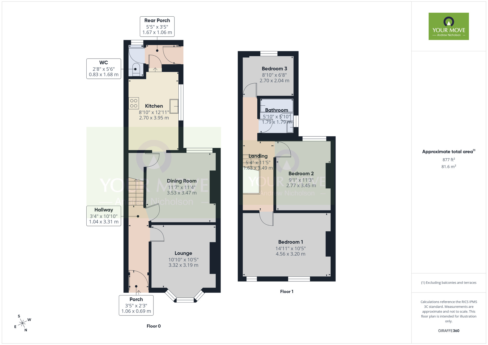 Floorplan of 3 bedroom Semi Detached House for sale, Bedford Street, Crewe, Cheshire, CW2