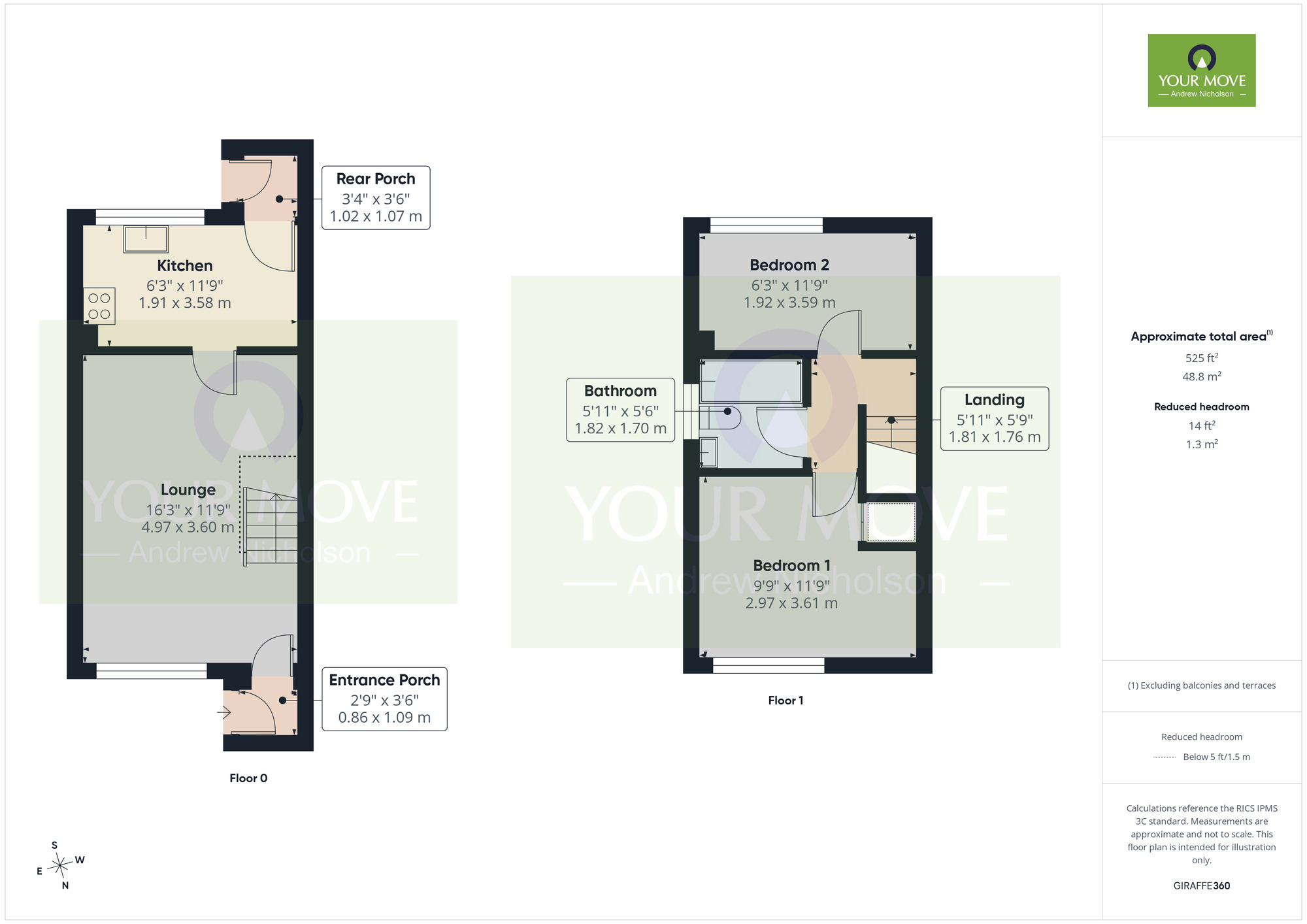 Floorplan of 2 bedroom End Terrace House for sale, Brooklands Grove, Crewe, Cheshire, CW1