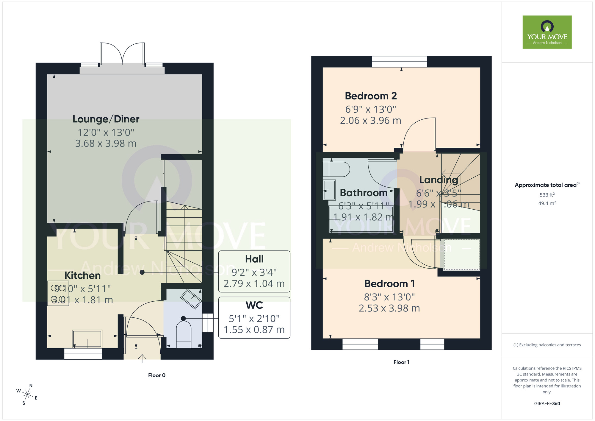 Floorplan of 2 bedroom End Terrace House for sale, Purse Drive, Crewe, Cheshire, CW1