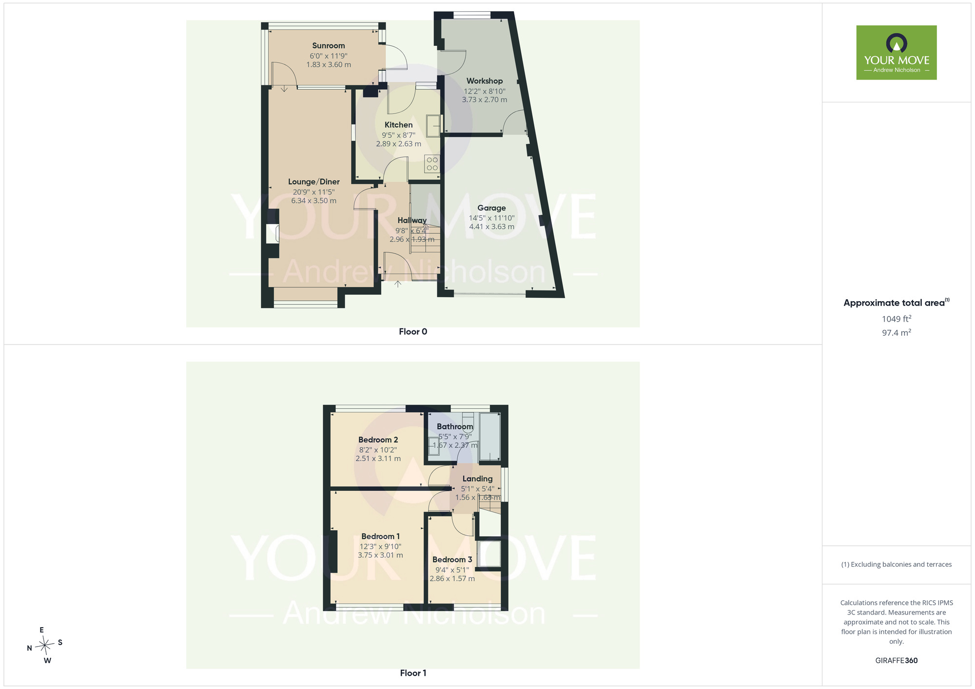 Floorplan of 3 bedroom Semi Detached House for sale, Oak Tree Close, Crewe, Cheshire, CW1
