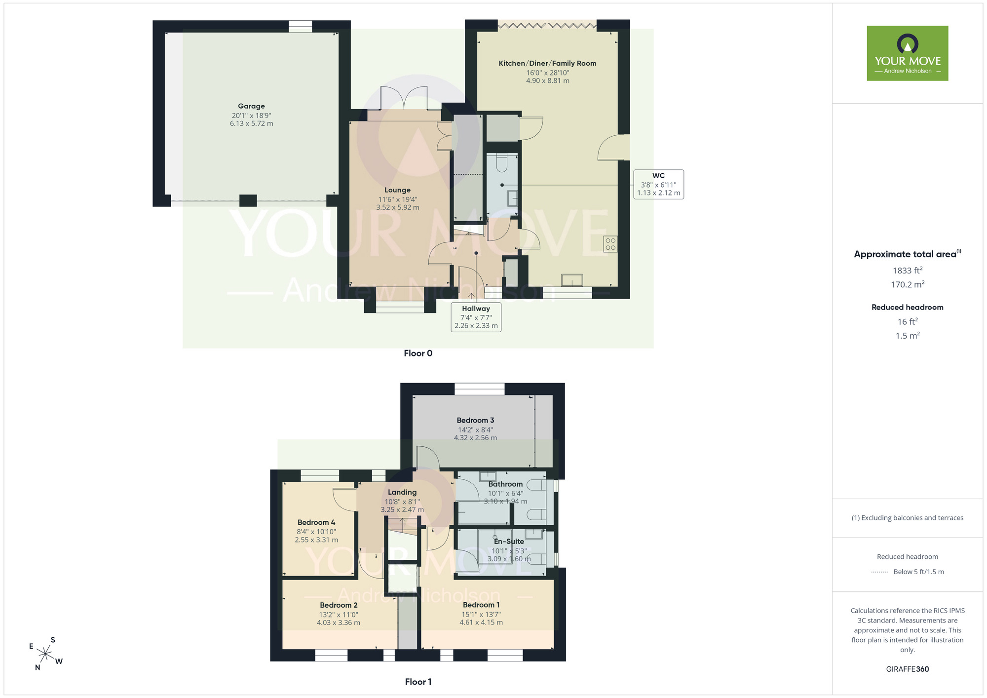 Floorplan of 4 bedroom Detached House for sale, Stoneley Road, Crewe, Cheshire, CW1