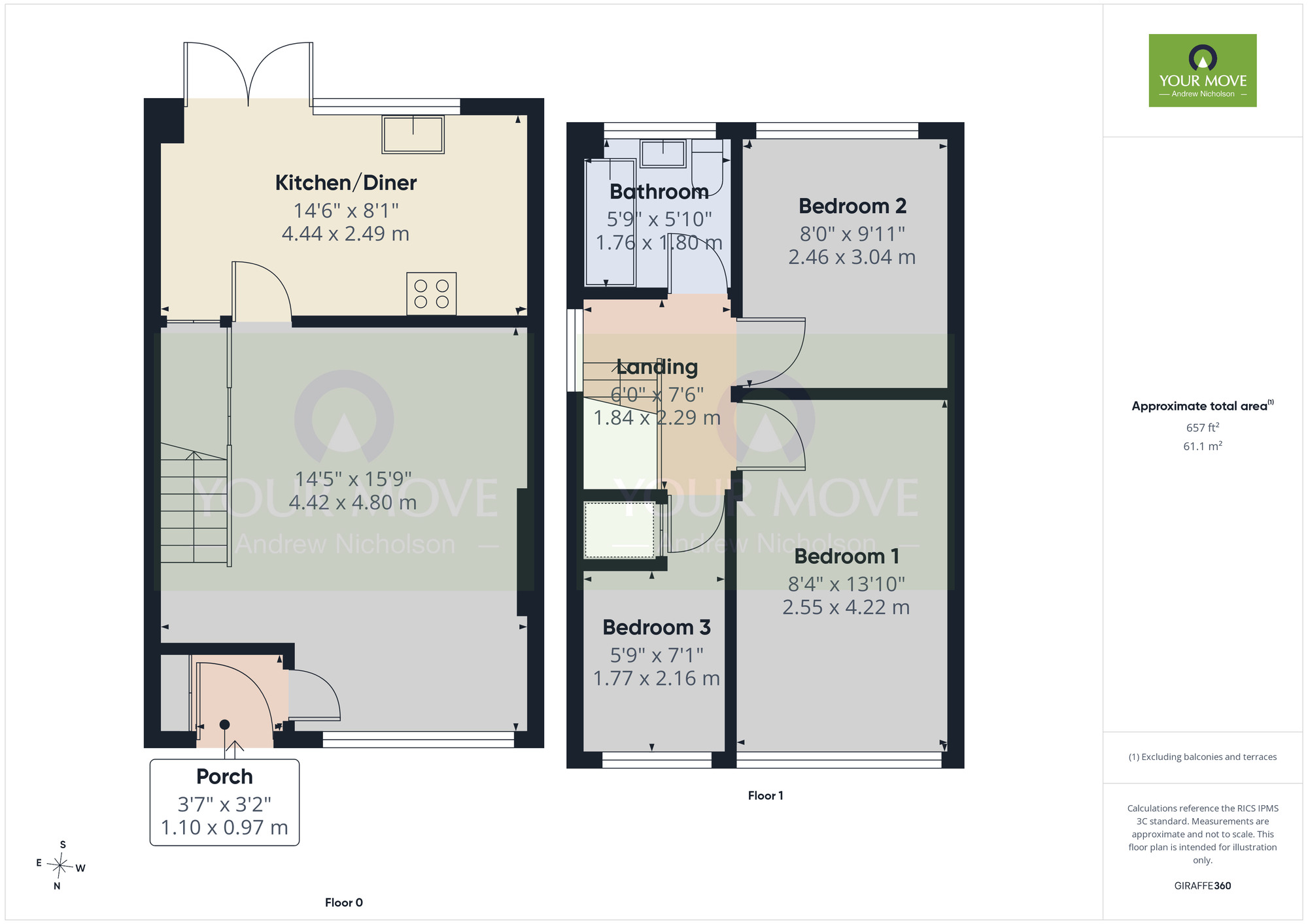 Floorplan of 3 bedroom Semi Detached House for sale, Cormorant Close, Crewe, Cheshire, CW1