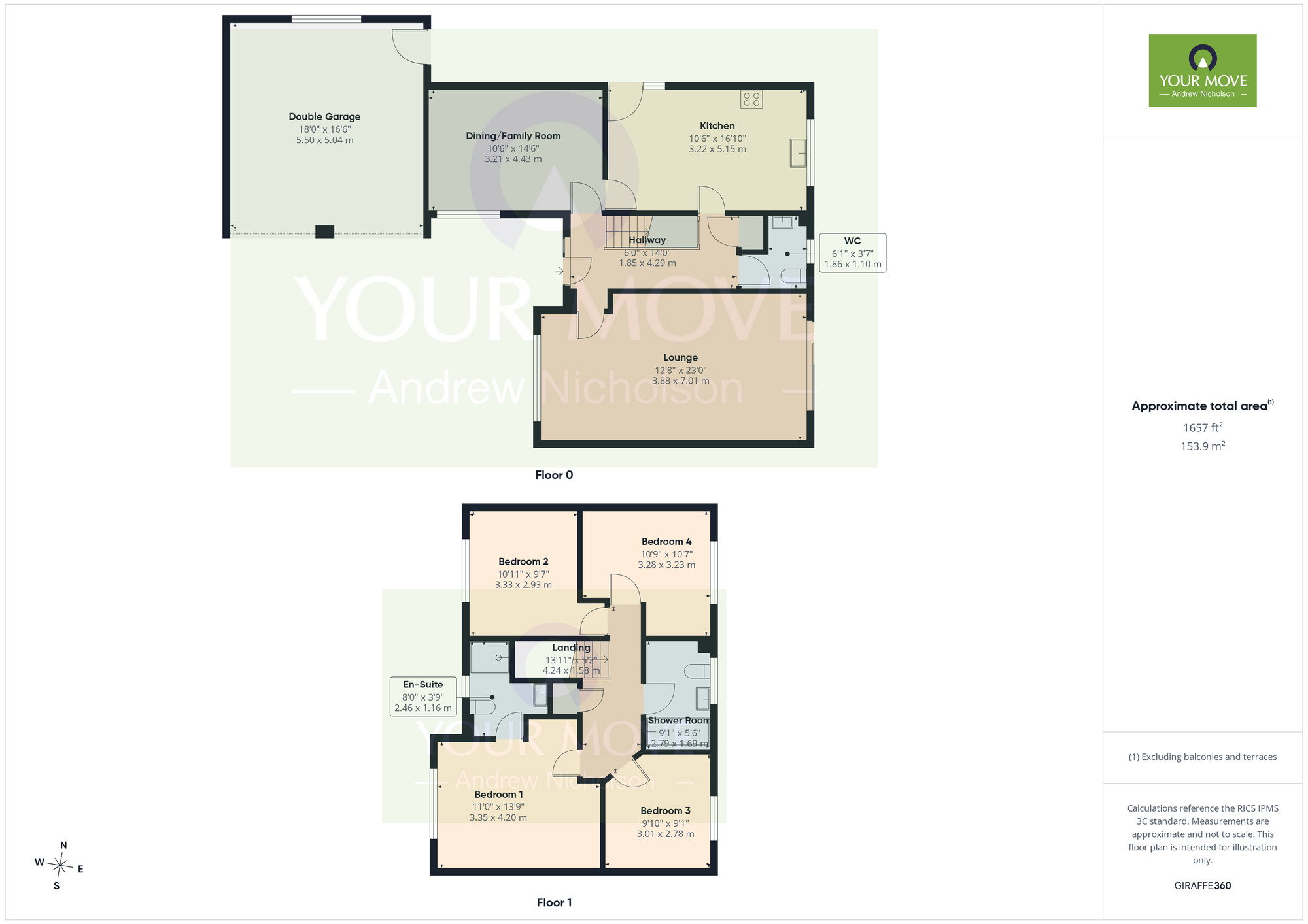Floorplan of 4 bedroom Detached House for sale, Thorpe Close, Crewe, Cheshire, CW1