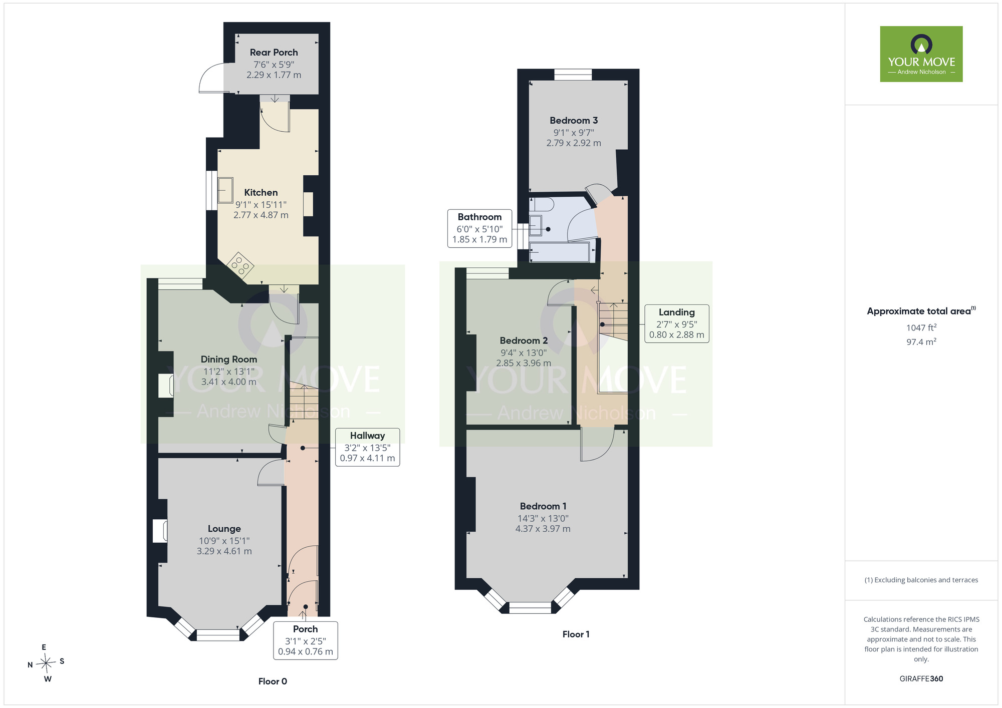 Floorplan of 3 bedroom End Terrace House for sale, Stamford Avenue, Crewe, CW2