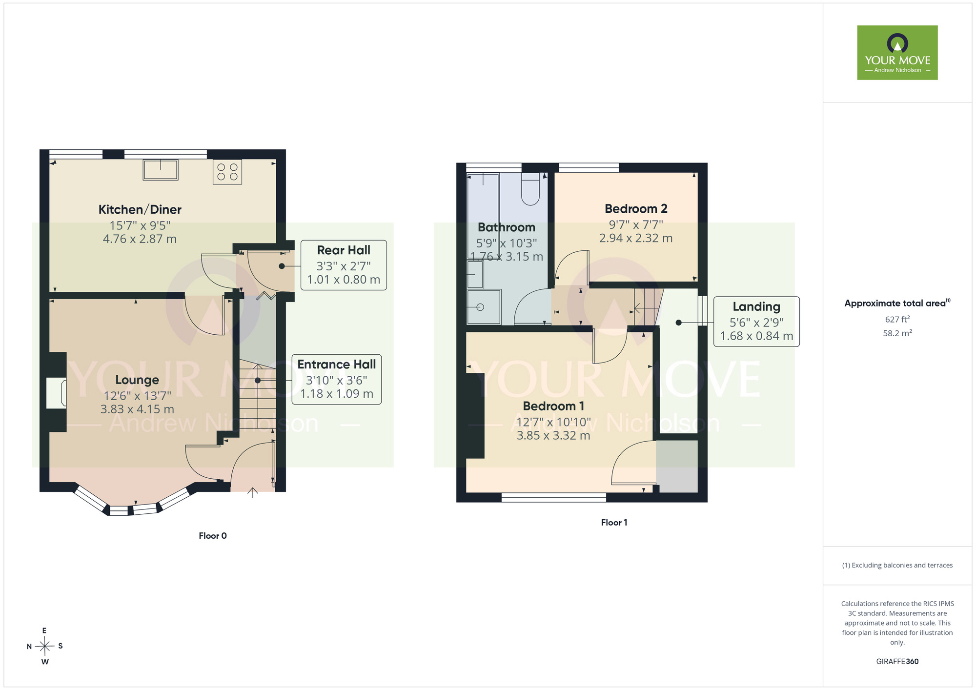 Floorplan of 2 bedroom Semi Detached House for sale, Sunnybank Road, Crewe, Cheshire, CW2