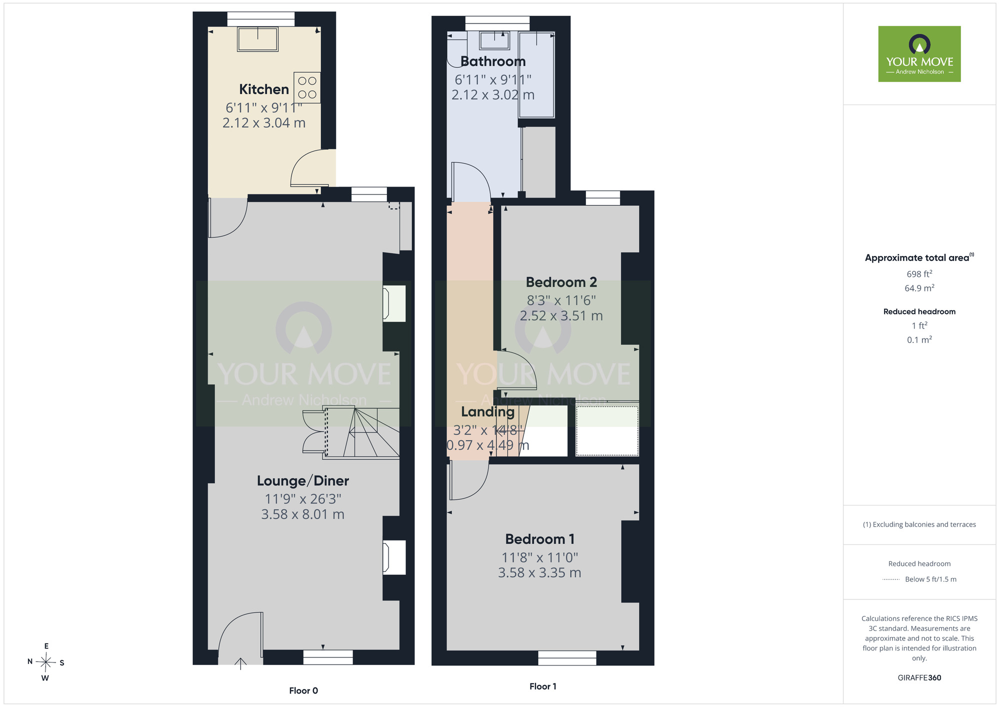 Floorplan of 2 bedroom Mid Terrace House for sale, Hulme Street, Crewe, Cheshire, CW1