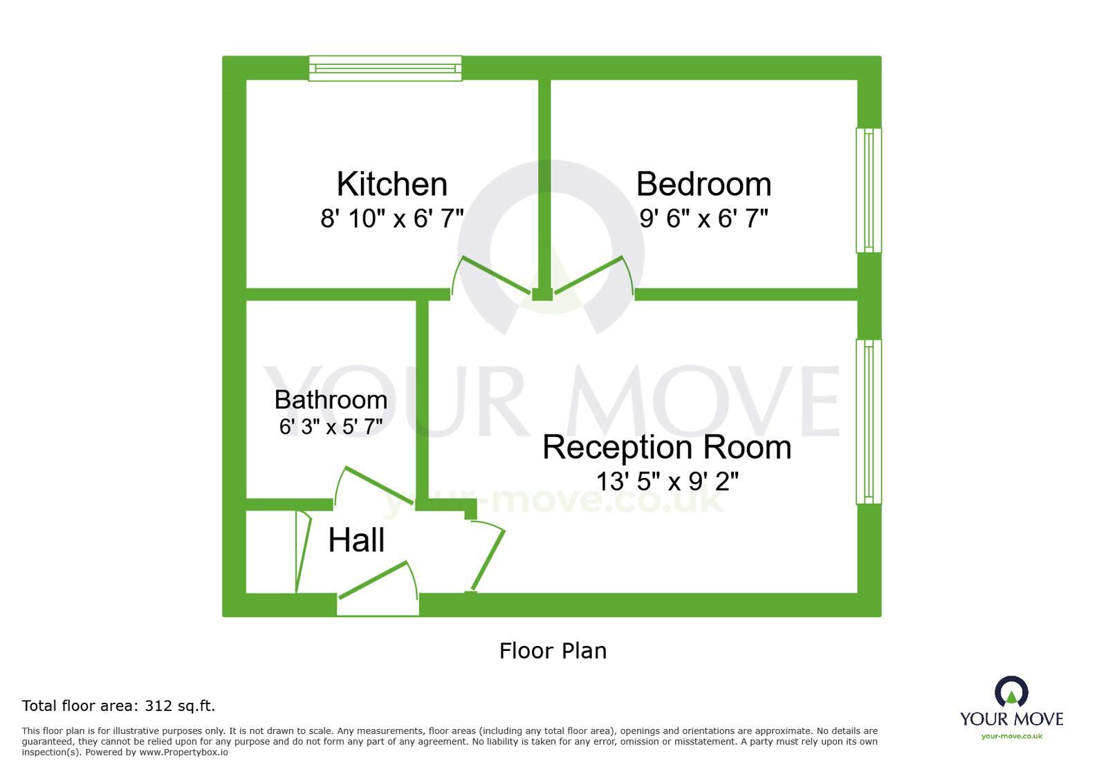Floorplan of 1 bedroom Flat to rent, Dial Close, Greenhithe, Kent, DA9