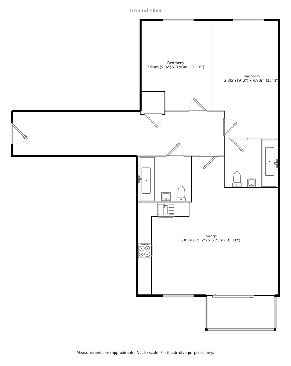 Floorplan of 2 bedroom  Flat to rent, Creek Mill Way, Dartford, DA1