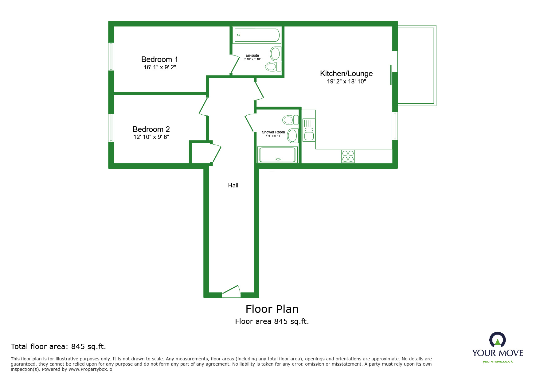 Floorplan of 2 bedroom  Flat to rent, Creek Mill Way, Dartford, DA1
