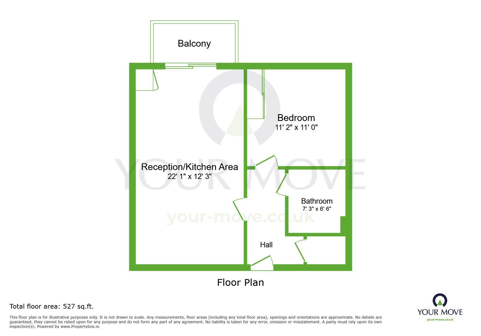 Floorplan of 1 bedroom Flat to rent, Creek Mill Way, Dartford, DA1