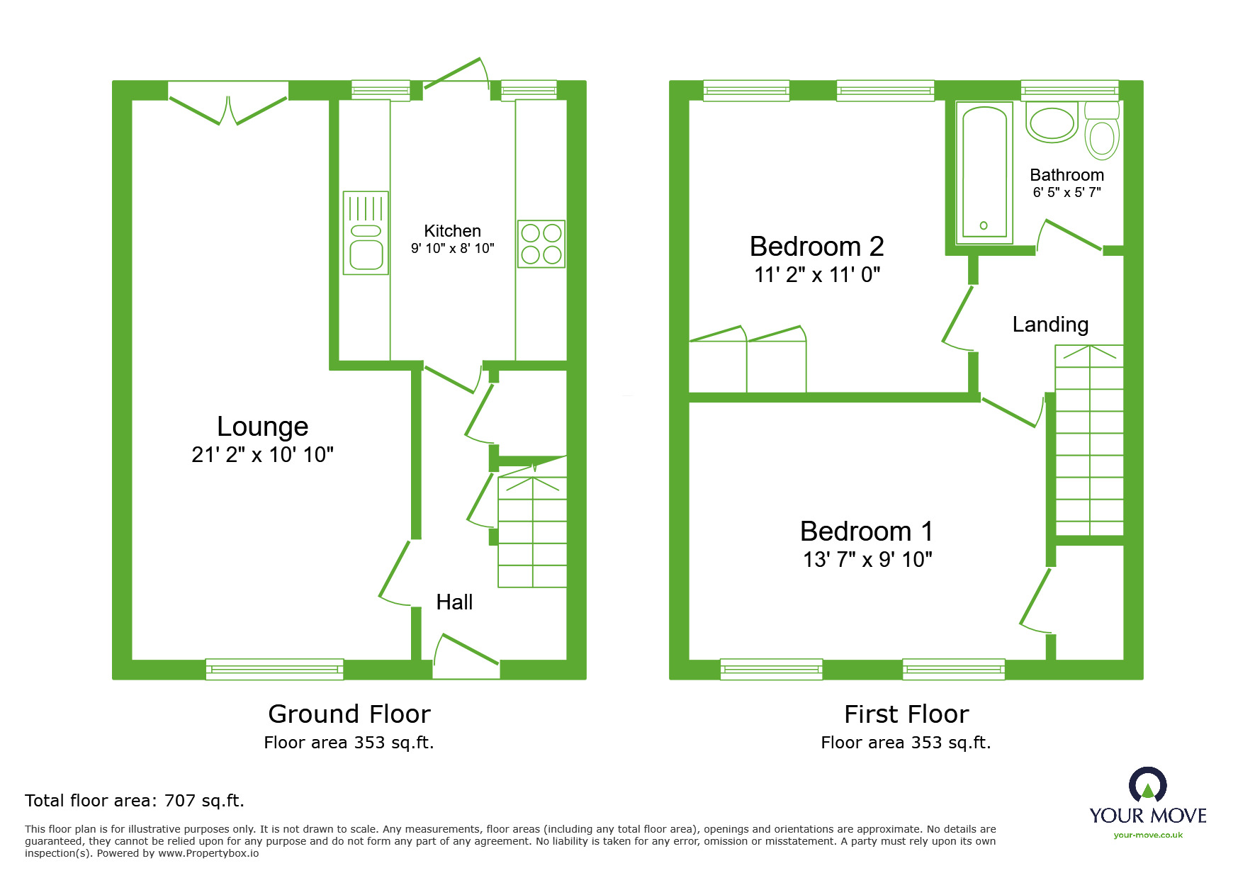 Floorplan of 2 bedroom Mid Terrace House to rent, Kirby Road, Dartford, DA2