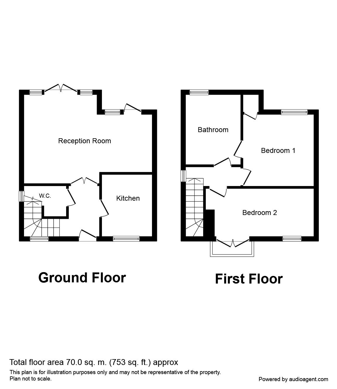 Floorplan of 2 bedroom End Terrace House to rent, Hatton Mews, Greenhithe, Kent, DA9
