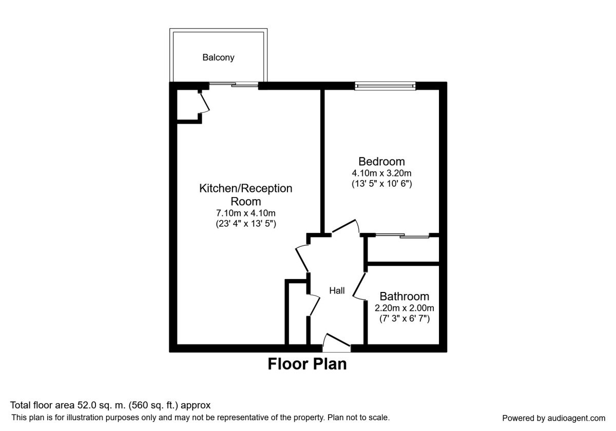 Floorplan of 1 bedroom Flat to rent, Oldfield Place, Dartford, DA1