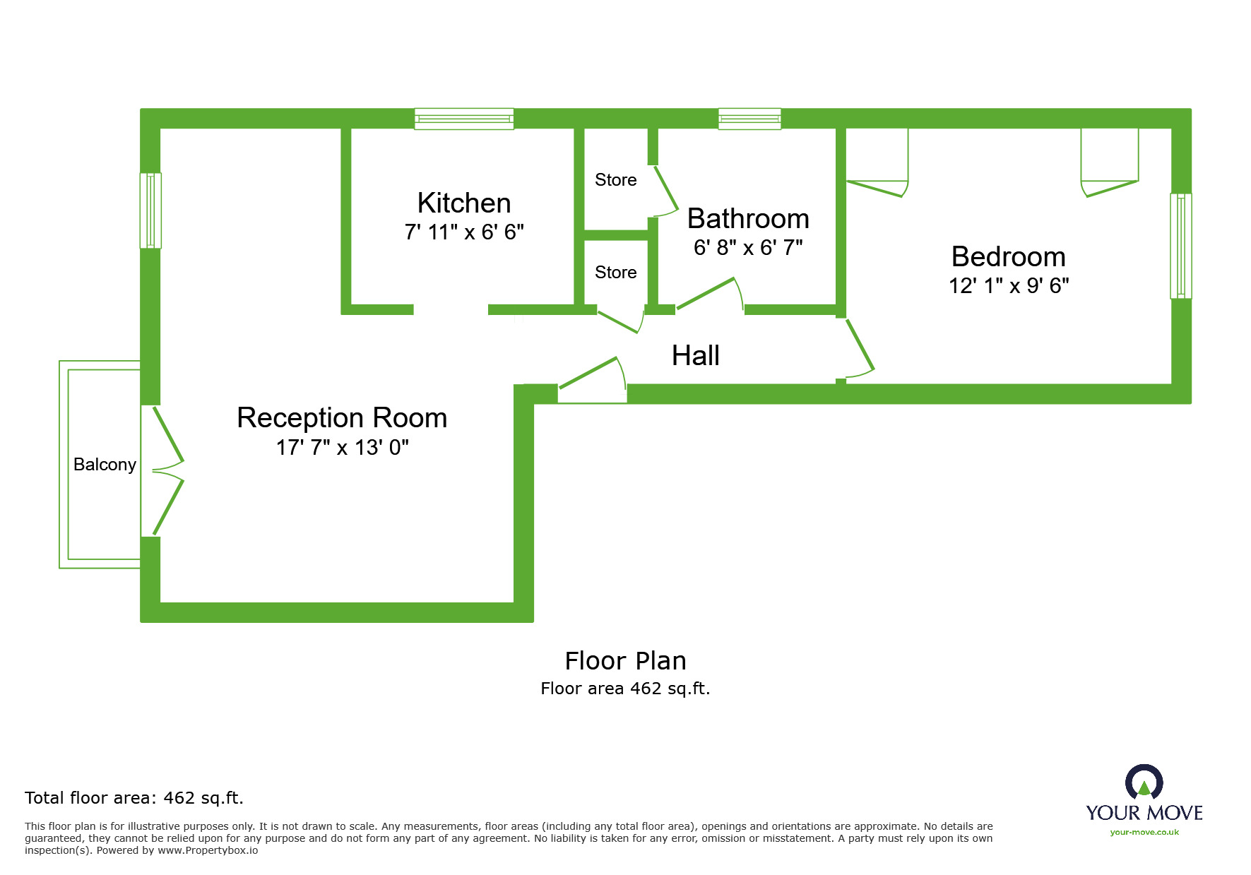 Floorplan of 1 bedroom Flat to rent, Winston Close, Greenhithe, Kent, DA9