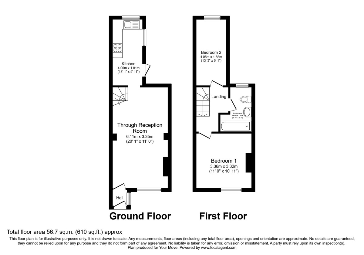 Floorplan of 2 bedroom  House to rent, Hawley Road, Dartford, DA1