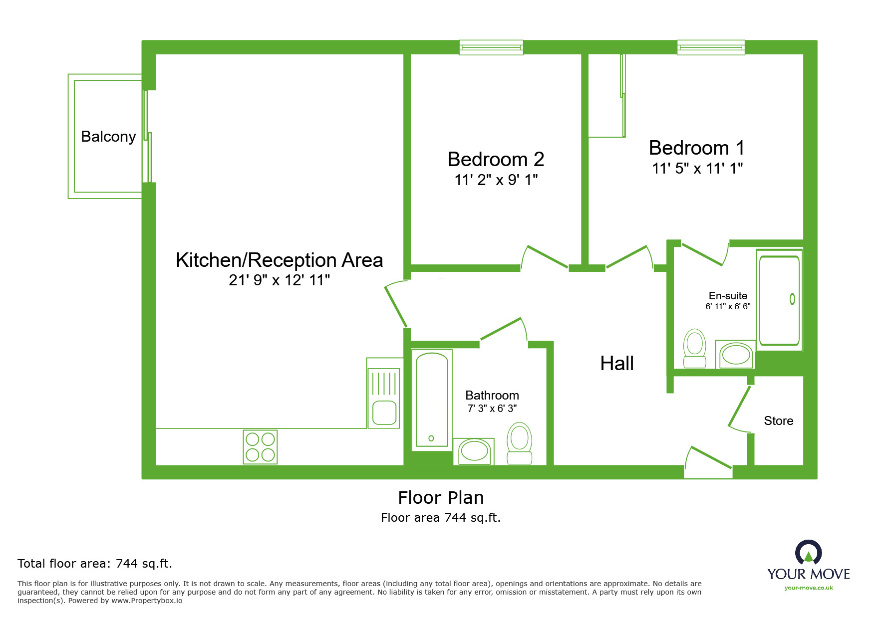 Floorplan of 2 bedroom  Flat to rent, Creek Mill Way, Dartford, DA1