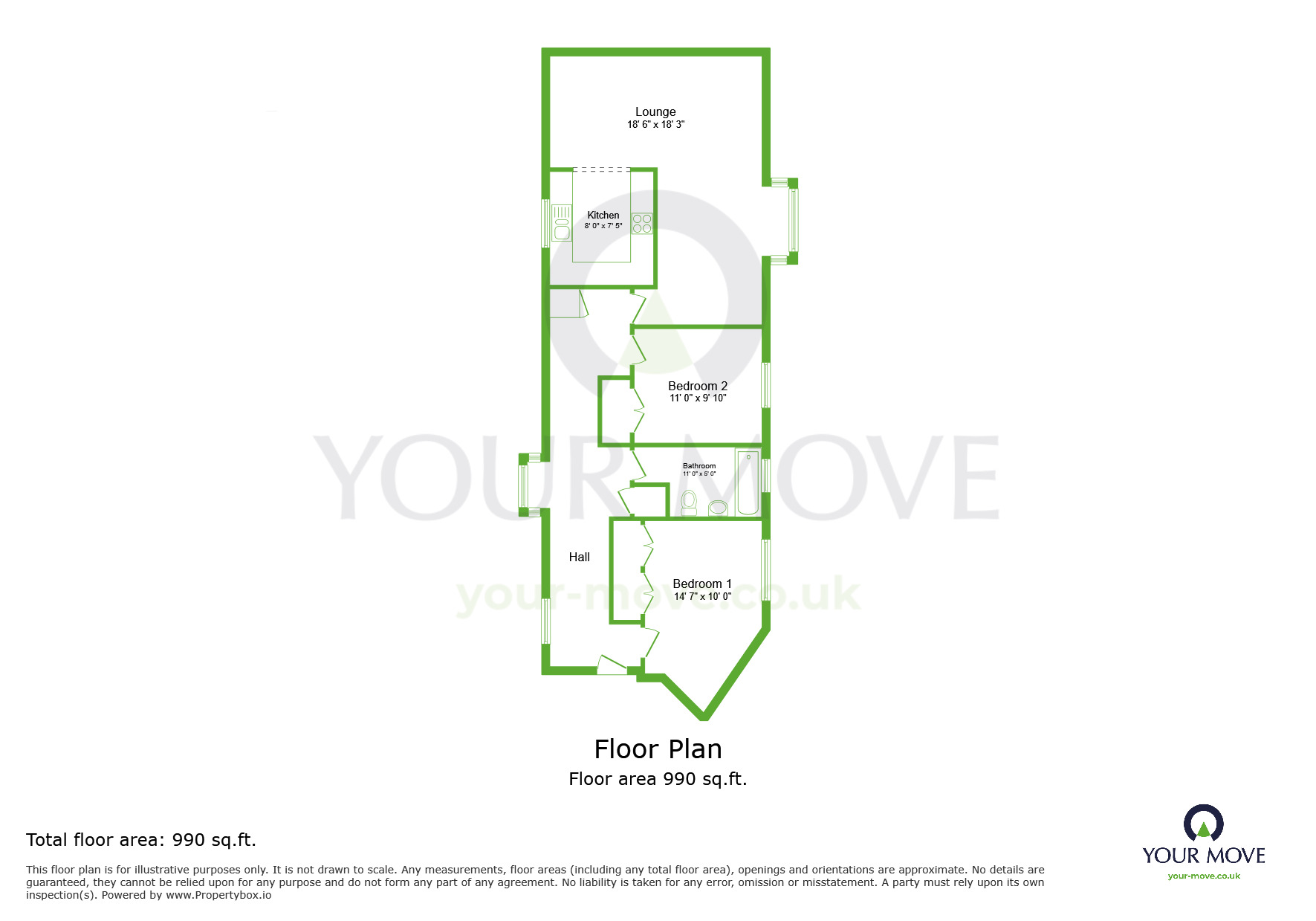 Floorplan of 2 bedroom Flat to rent, Bow Arrow Lane, Dartford, DA2
