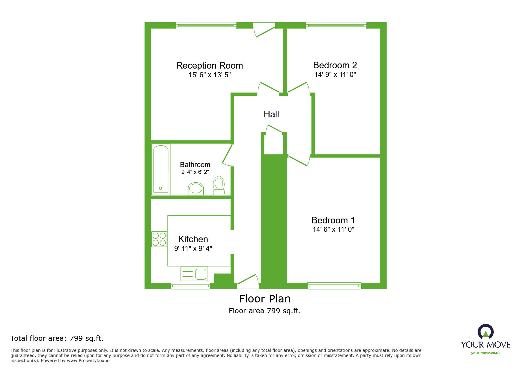 Floorplan of 2 bedroom  Flat to rent, Bennett Way, Dartford, DA2