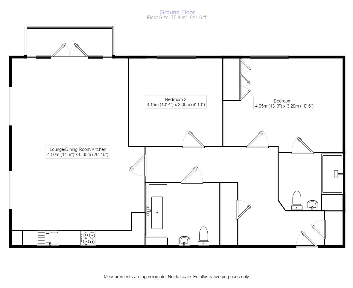 Floorplan of 2 bedroom  Flat to rent, Stone House Lane, Dartford, DA2