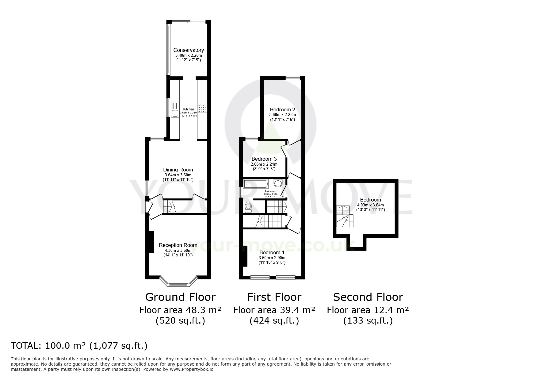 Floorplan of 4 bedroom End Terrace House for sale, Colney Road, Dartford, Kent, DA1