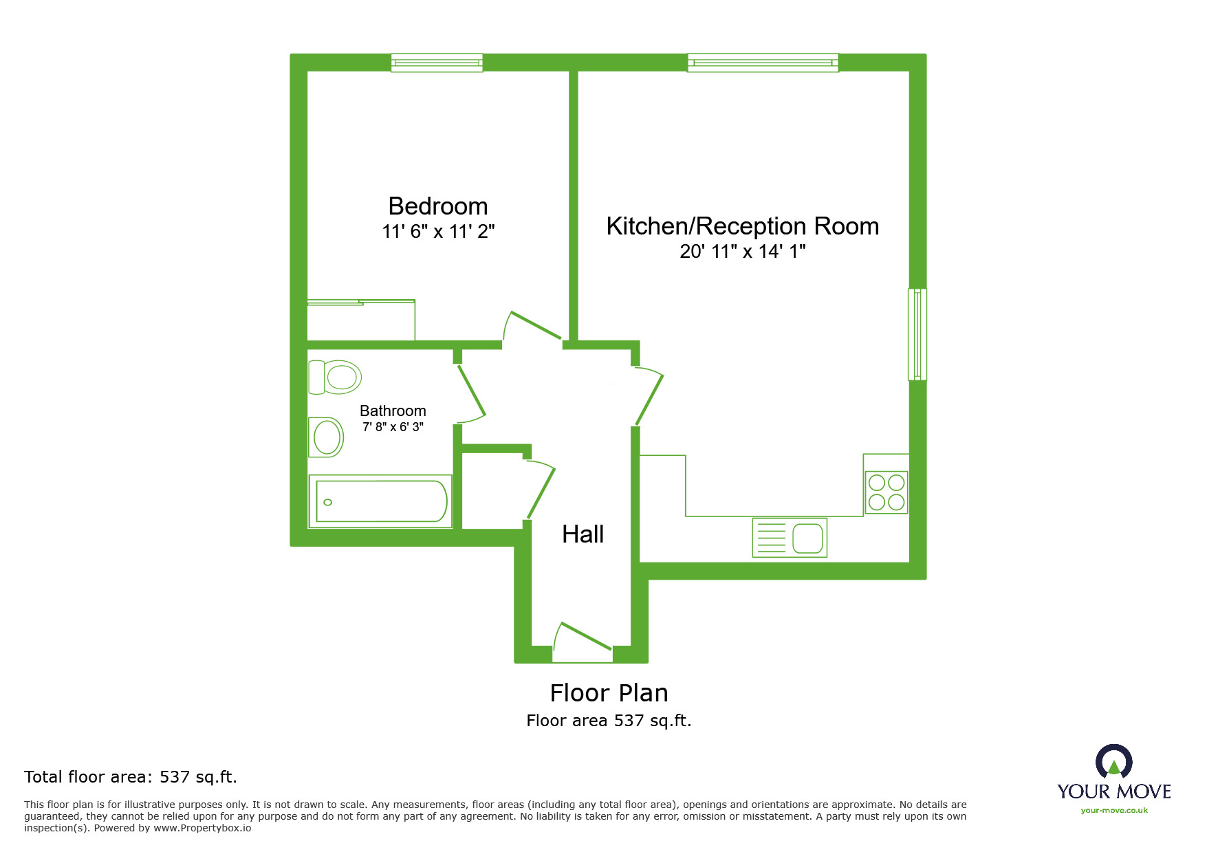 Floorplan of 1 bedroom  Flat to rent, Candy Dene, Weldon,Ebbsfleet Valley, Kent, DA10