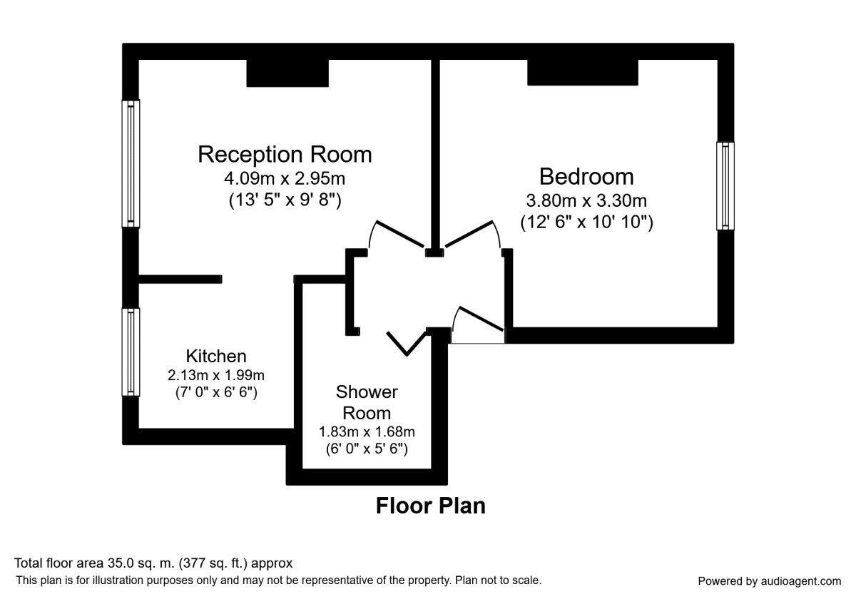 Floorplan of 1 bedroom  Flat to rent, Cobham Terrace Bean Road, Greenhithe, Kent, DA9