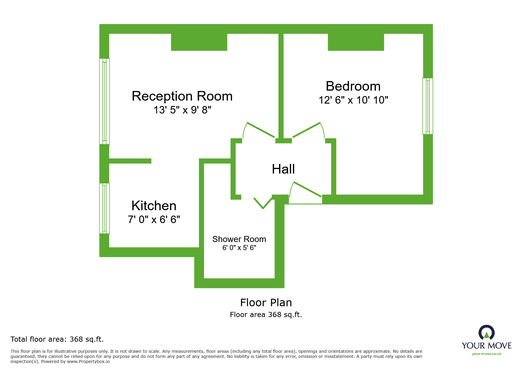 Floorplan of 1 bedroom Flat to rent, Cobham Terrace Bean Road, Greenhithe, Kent, DA9