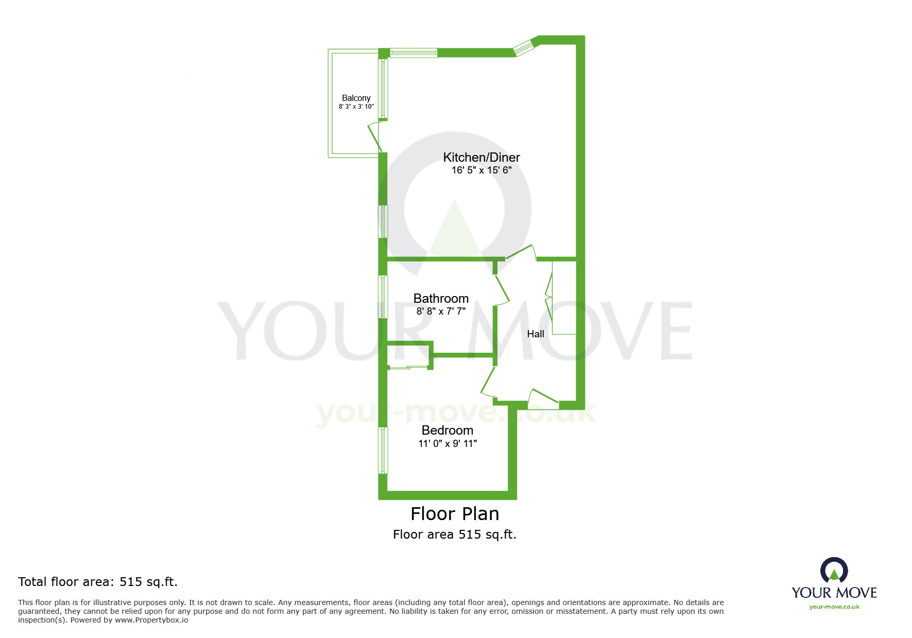 Floorplan of 1 bedroom Flat to rent, Wainwright Avenue, Greenhithe, Kent, DA9