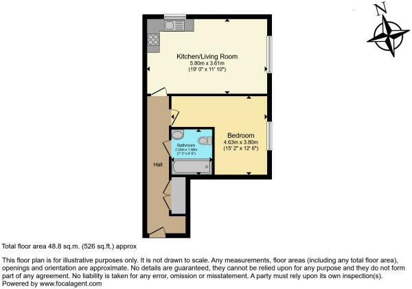 Floorplan of 1 bedroom  Flat for sale, Bennett Place, Dartford, Kent, DA1