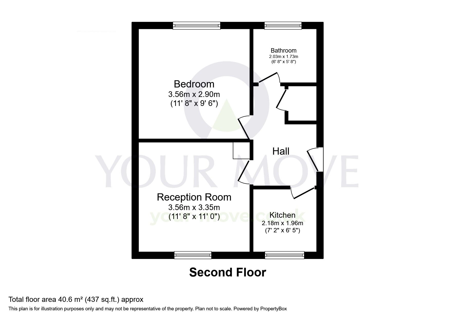 Floorplan of 1 bedroom  Flat for sale, London Road, Stone, Kent, DA2