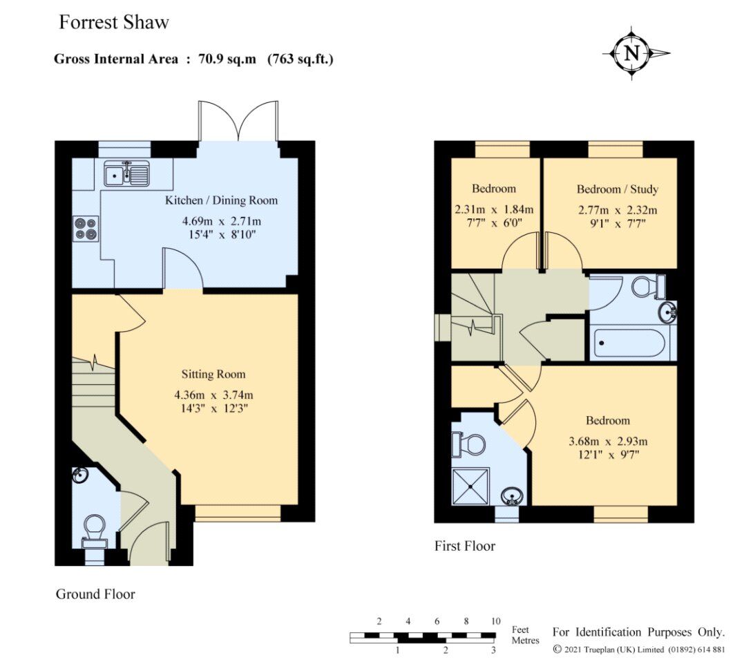 Floorplan of 3 bedroom End Terrace House to rent, Forrest Shaw, Castle Hill, Swanscombe, DA10