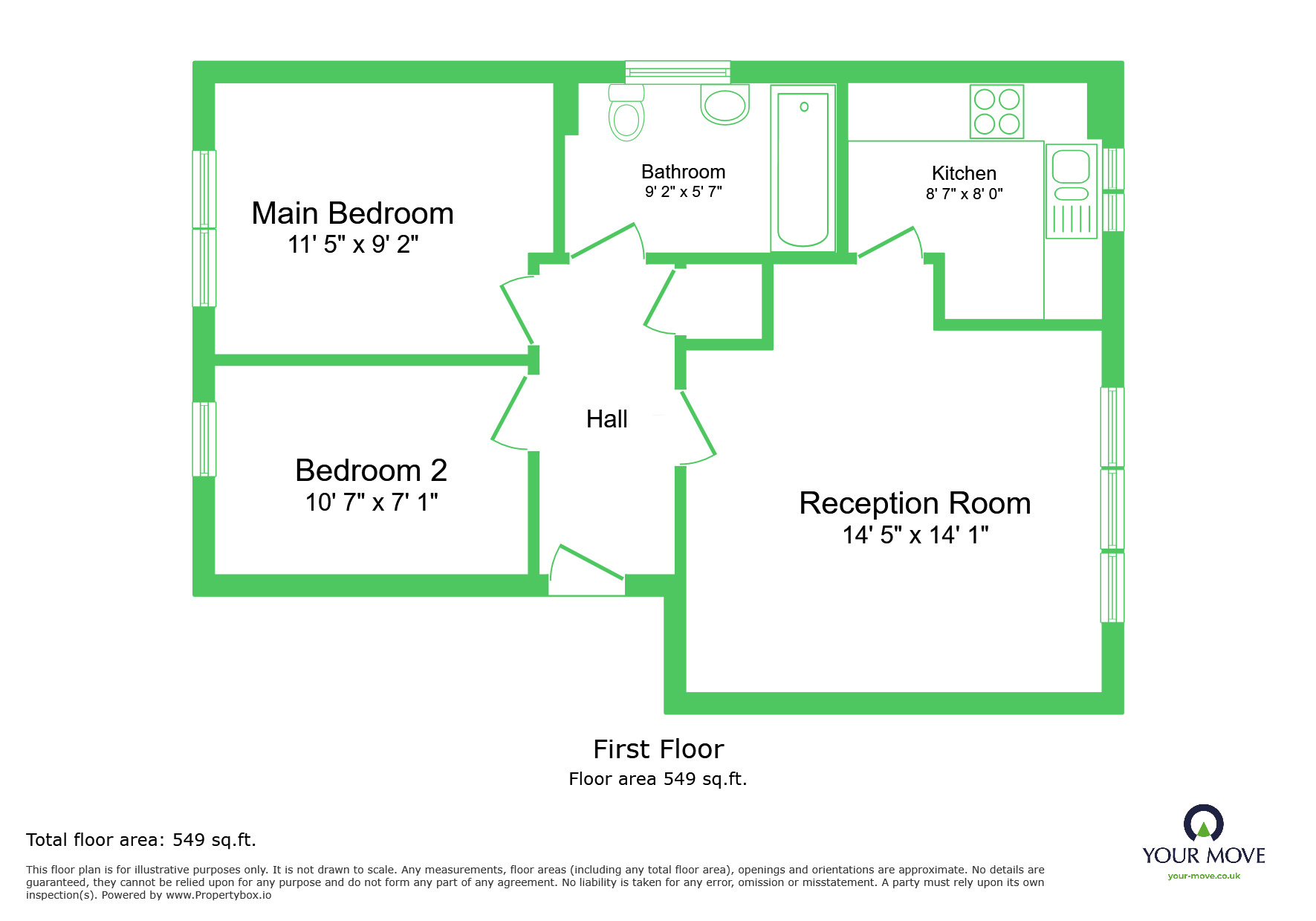 Floorplan of 2 bedroom  Flat to rent, Joyce Green Lane, Dartford, Kent, DA1