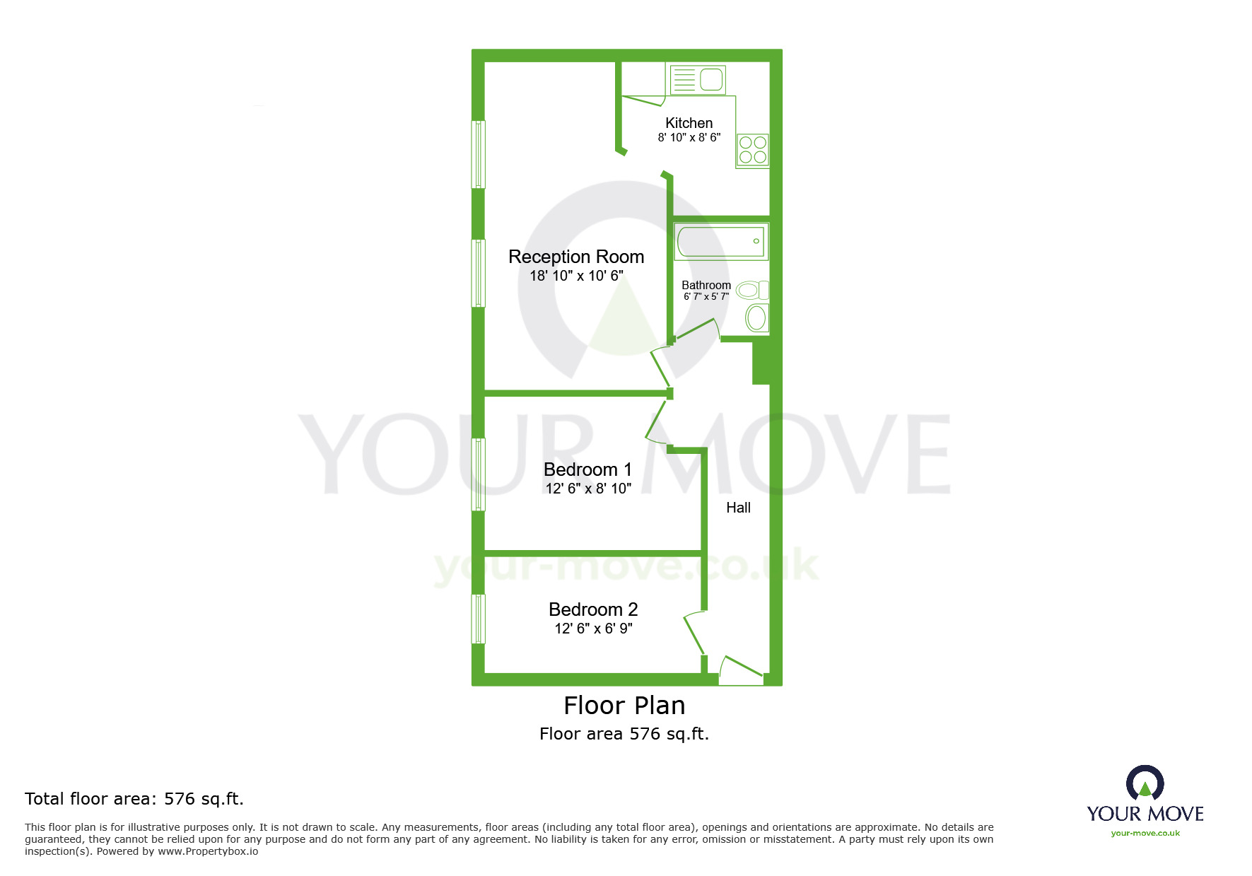 Floorplan of 2 bedroom Flat to rent, Osbourne Road, Dartford, Kent, DA2