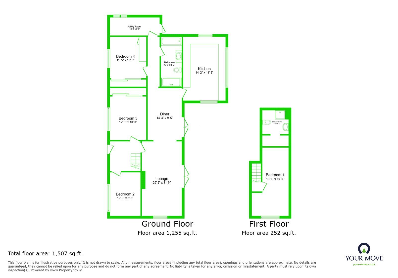 Floorplan of 4 bedroom Detached Bungalow for sale, Southfleet Road, Bean, Kent, DA2