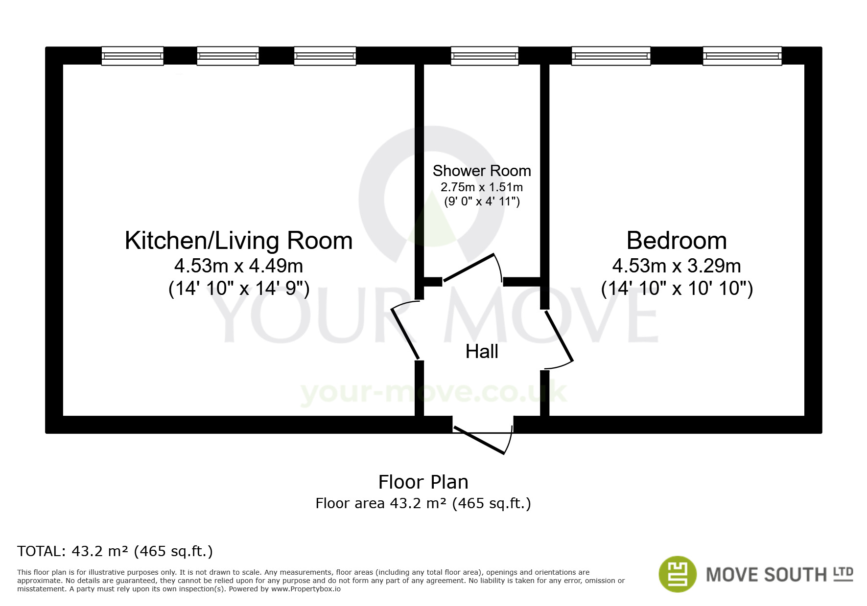 Floorplan of 1 bedroom  Flat for sale, Gorringe Avenue, South Darenth, Kent, DA4