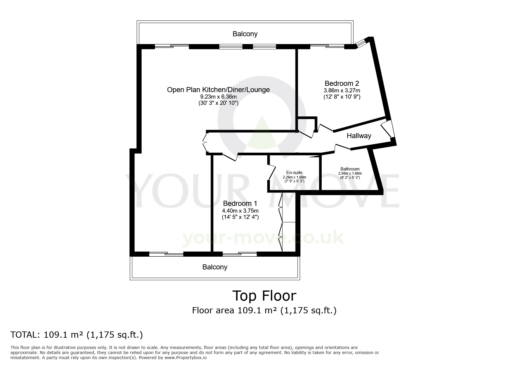 Floorplan of 2 bedroom  Flat for sale, The Boulevard, Greenhithe, Kent, DA9