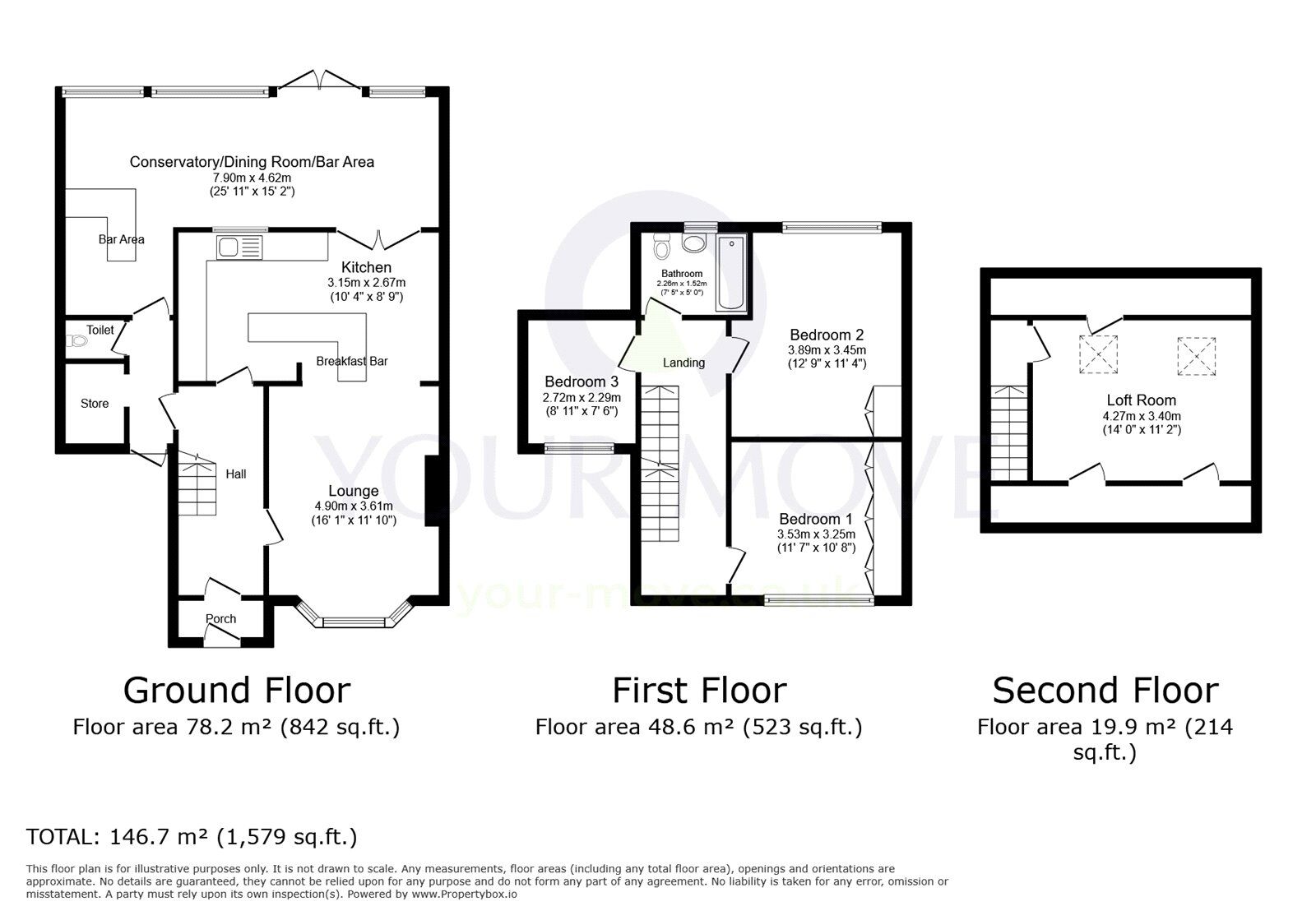 Floorplan of 3 bedroom Mid Terrace House for sale, Dunkin Road, Dartford, Kent, DA1