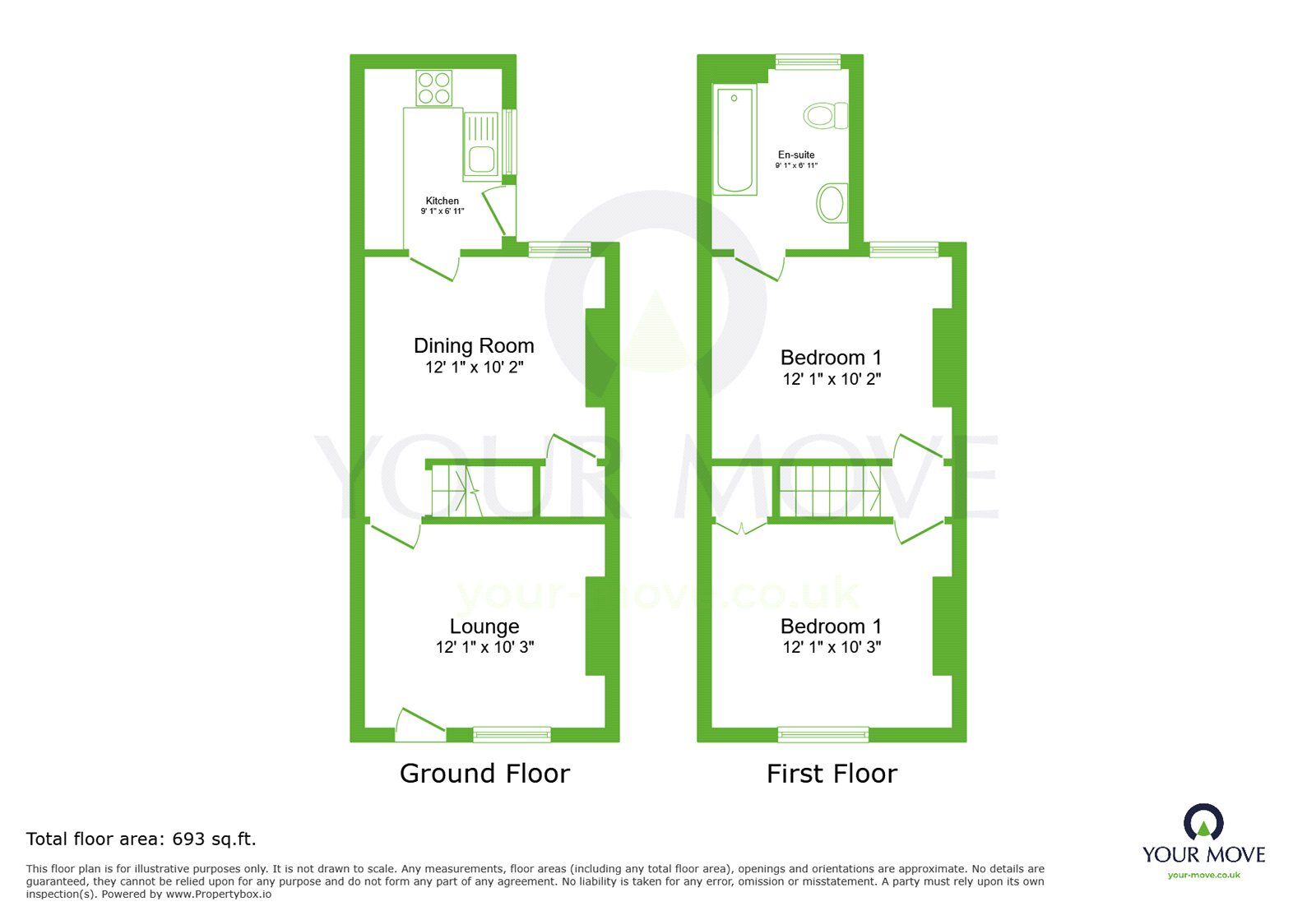 Floorplan of 2 bedroom Mid Terrace House to rent, Mount Pleasant Road, Dartford, Kent, DA1