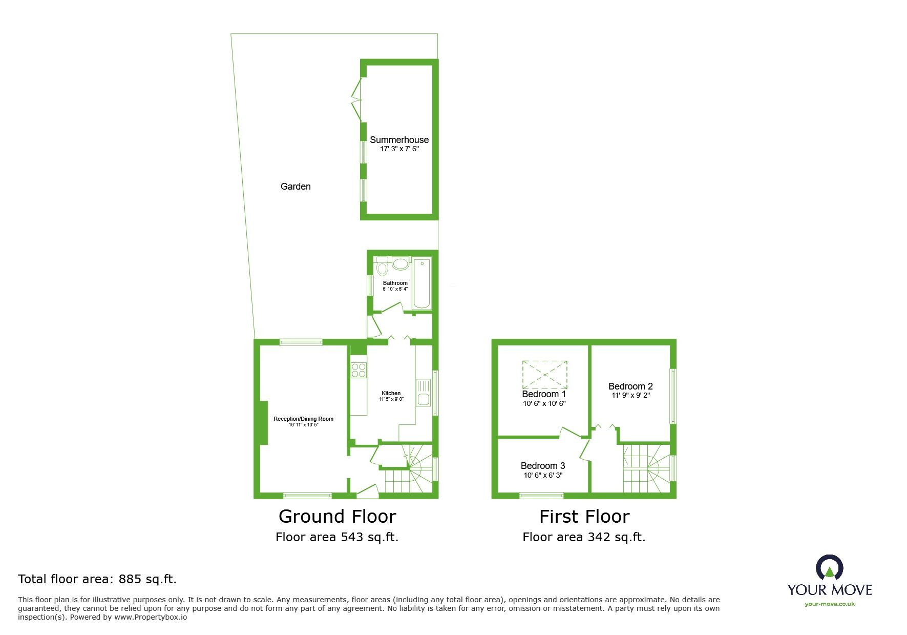 Floorplan of 3 bedroom Semi Detached House for sale, Myrtle Place, Dartford, Kent, DA2