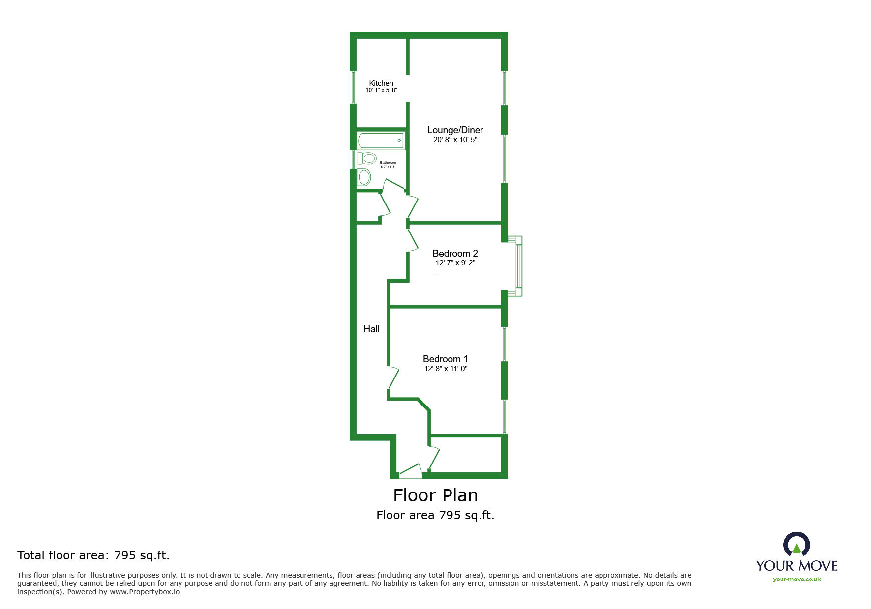 Floorplan of 2 bedroom  Flat to rent, Clifton Walk, Dartford, Kent, DA2