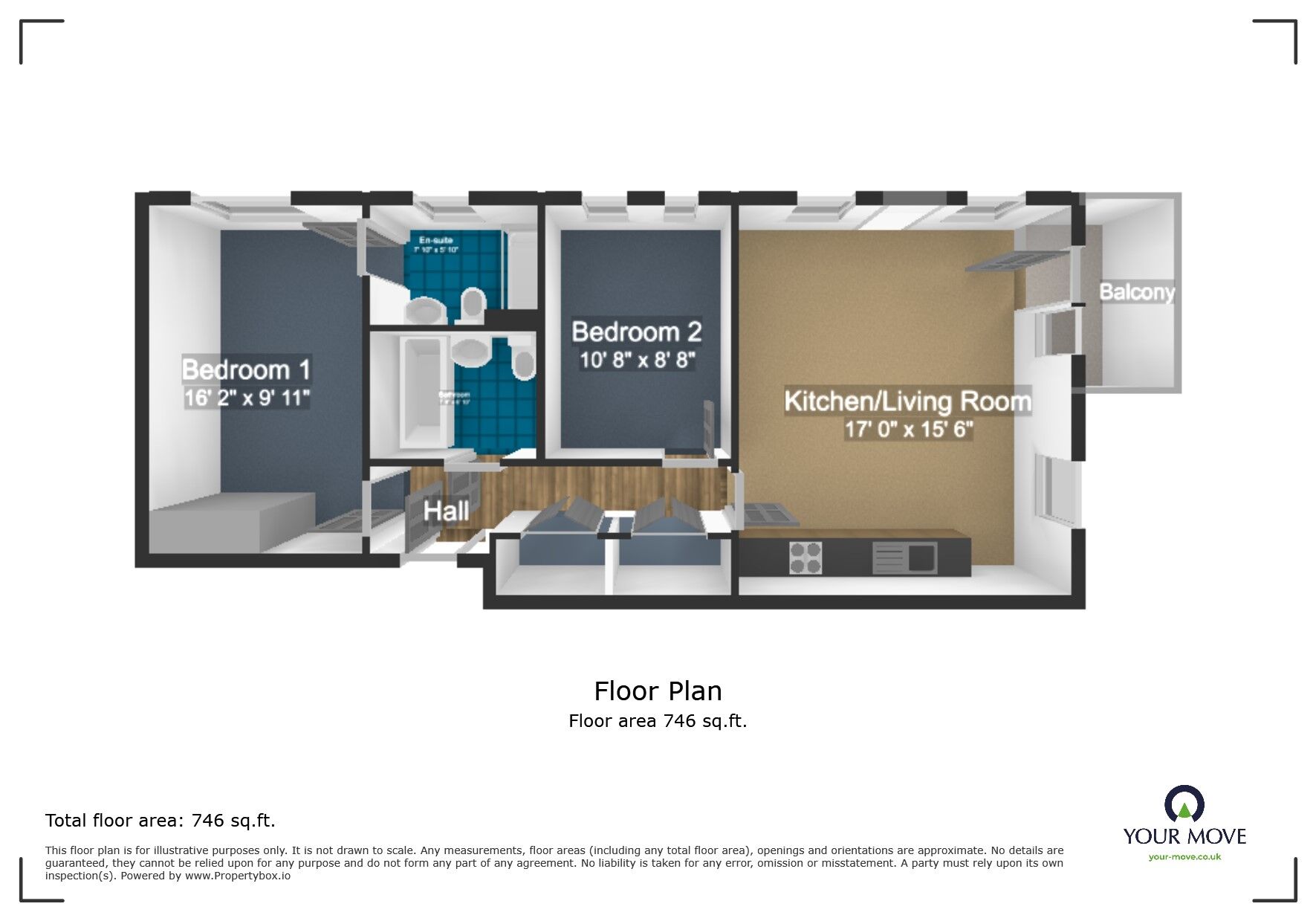 Floorplan of 2 bedroom  Flat for sale, Grove House, Wainwright Avenue, Kent, DA9