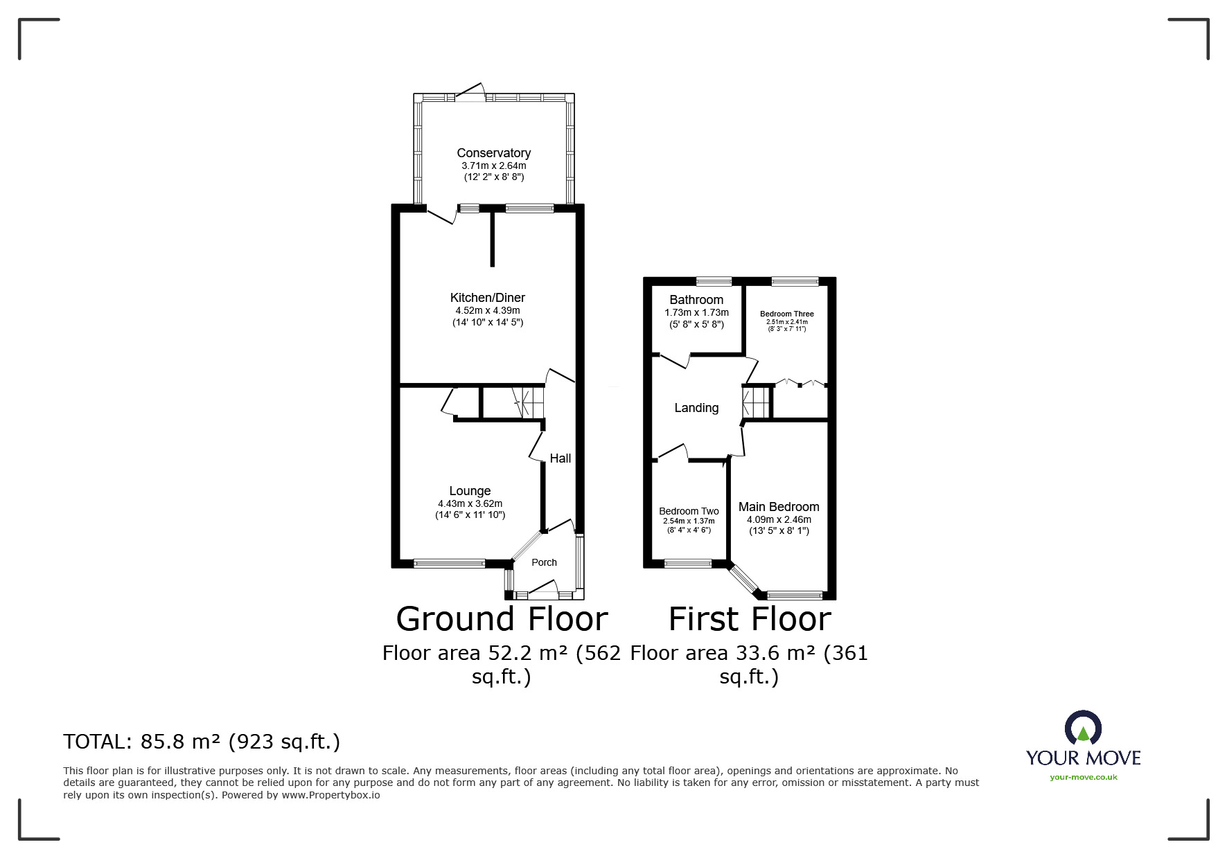 Floorplan of 3 bedroom Mid Terrace House for sale, Marcet Road, Dartford, Kent, DA1