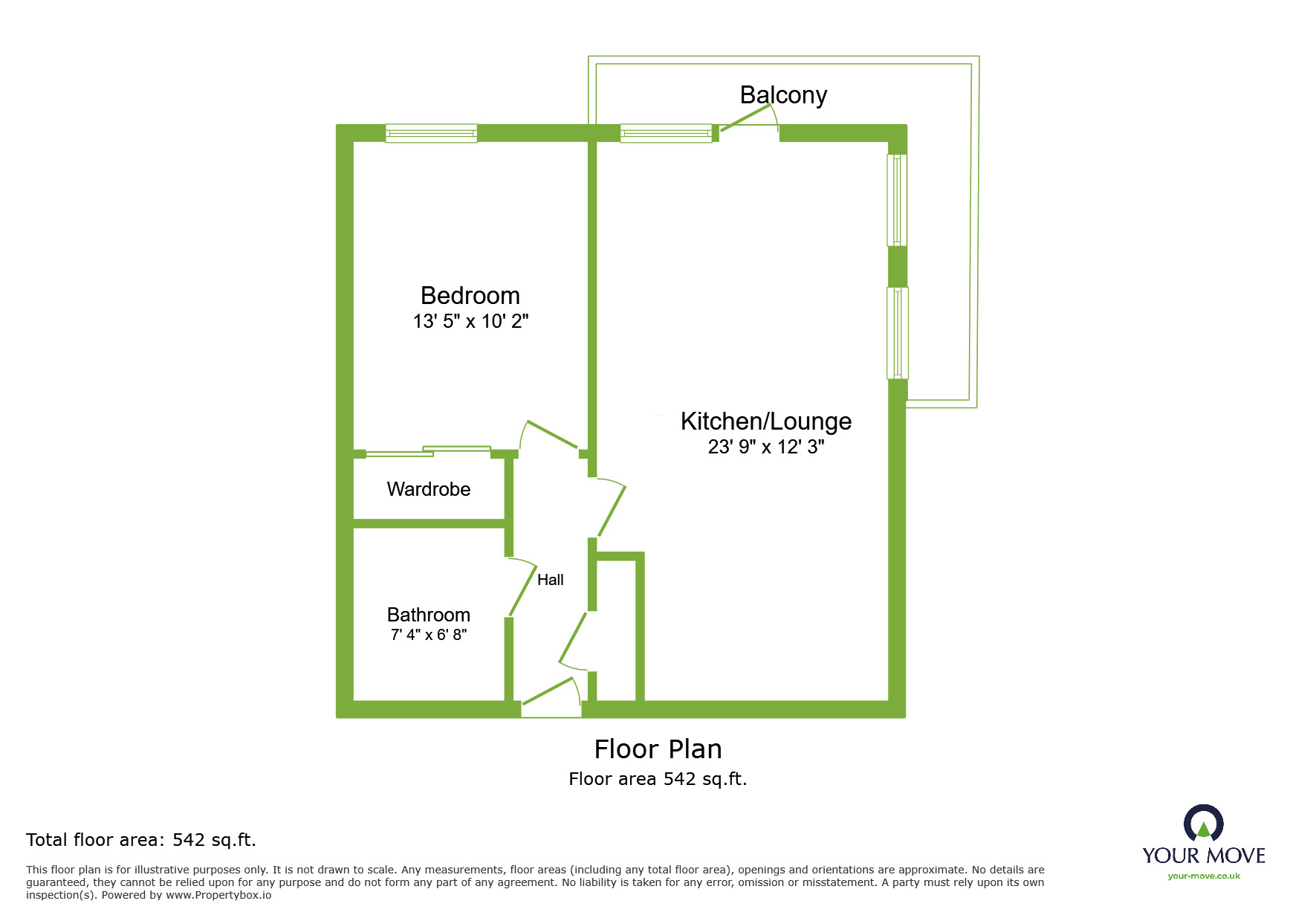 Floorplan of 1 bedroom  Flat for sale, Mill Pond Road, Dartford, Kent, DA1